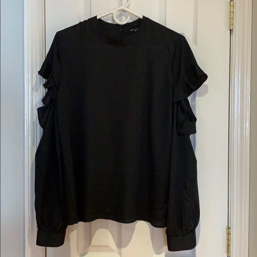 Express black dot blouse size L